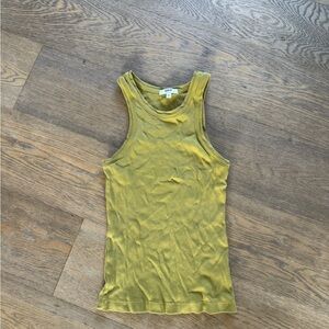 Agolde Olive Ribbed Tank Top